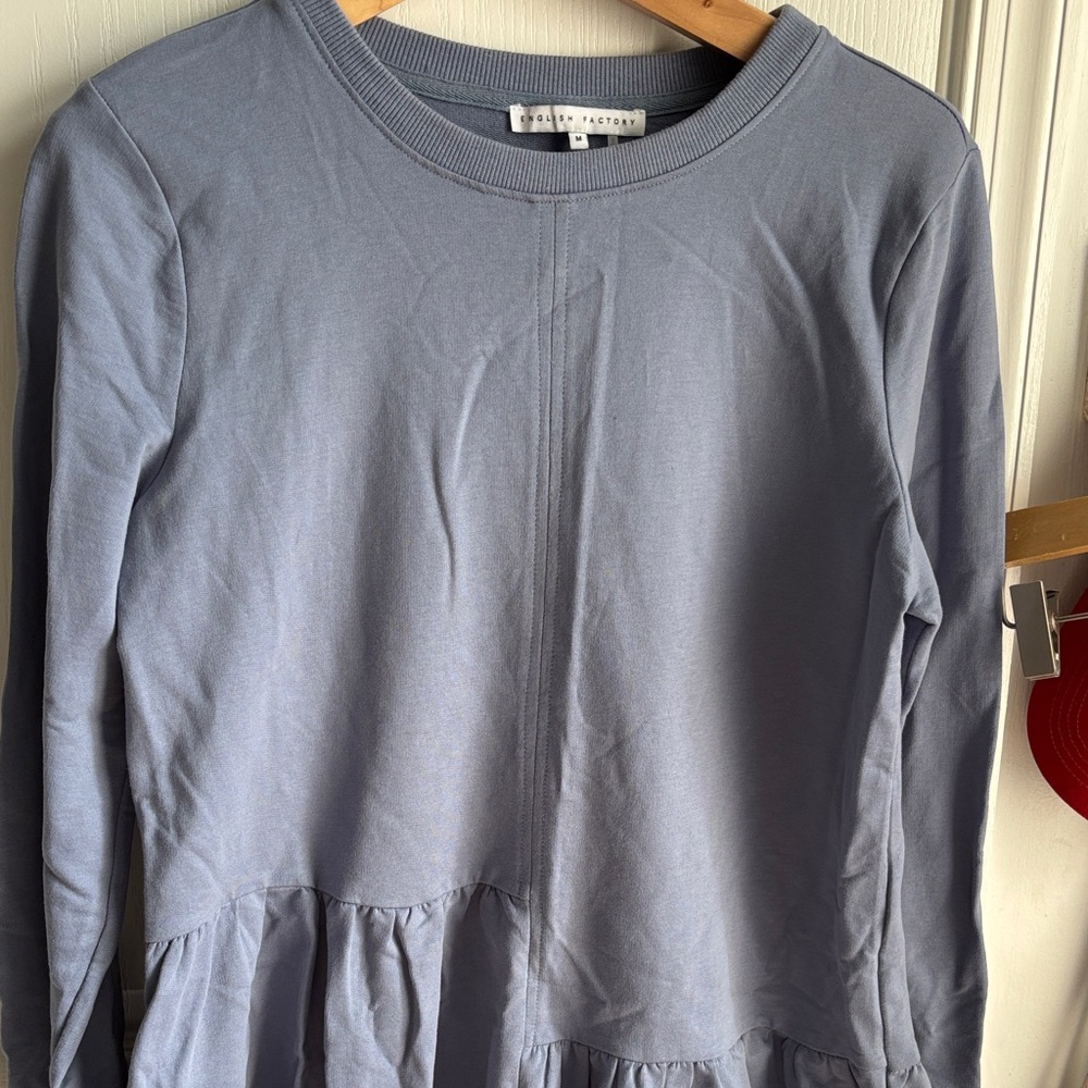 English Factory Long Sleeve Dress in Blue - Picture 3 of 6